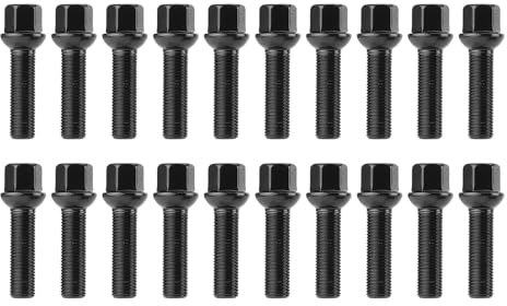 20Pcs M14 X 1.5 Alloy Wheel Nuts Replacement for Mercedes-Benz Viano Vito 17mm Black Hex Alloy Wheel Lug Nuts Bolts Set