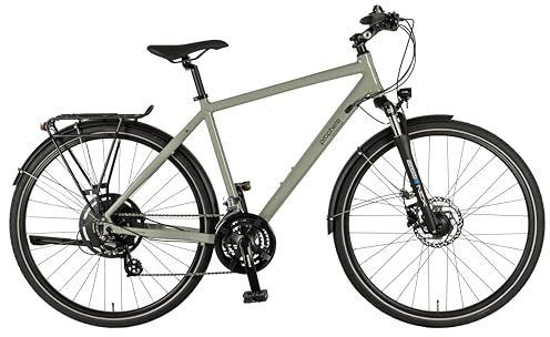 PROPHETE ENTDECKER 500 28 Zoll Trekkingbike mit Altus 24 Gang Kettenschaltung hydraulischen MT200 Scheibenbremsen 40 Lux LED Beleuchtung Alu Suntour NEX Federgabel grau