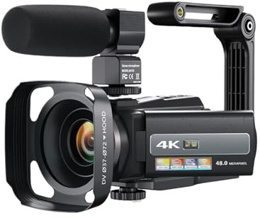 EBAYTV Fotocamera per vlogging, Videocamera 4K 48MP UHD WiFi IR Visione notturna Vlogging Camera for YouTube Zoom digitale 16X Touch Screen