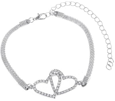 Aotiwe fotkedja dam boho, fotkedja dam ihåligt hjärta med zirkonia smycken set damer, Metall, Kubisk zirkonia