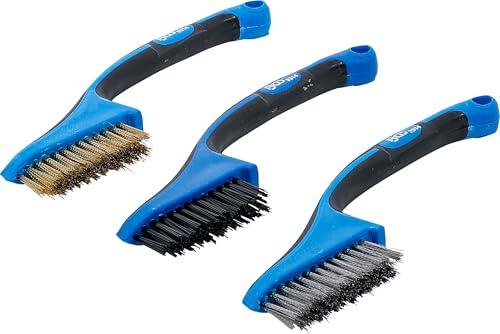 BGS 9314 | Assortiment de brosses | nylon, laiton, acier inoxydable | 165 mm | 3 piéces