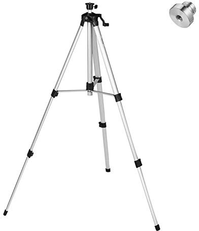 Firecore Stativ, Verstellbares Laserstativ aus Aluminiumlegierung, 1.5m Stativ Laser mit Wasserwaage, 5/8-11 Außengewinde und 1/4-20 Gewindeadapter, ink. Tragetasche - FT1500D
