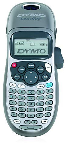 DYMO LetraTag LT-100H Beschriftungsgerät Handgerät | Tragbares Etikettendrucker mit ABC Tastatur | Ideal fürs Büro oder zu Hause - für Schriftband LT 12mm - Silver Limited Edition inkl. 4 AA-Batterien