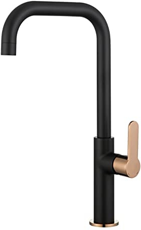 Edouard Rousseau - Mitigeur Évier LAOBANE - Noir/Rose Gold - Bec Mobile - Corps Laiton