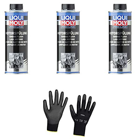 Iloda 3xOriginal Liqui Moly 500ml Pro-Line Motorspülung 2427 Schutzhandschuhe