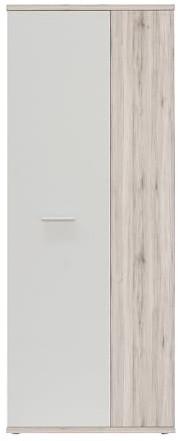 AVANTI TRENDSTORE-Feena-Armadio portascope da interno, armadio multiuso con divisori interni, colore bianco sabbia. Dimensione LAP 68,9x179,1x34,8 cm