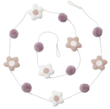 VERTBAUDET Kinderzimmer Girlande mit Blumen rosa Bedruckt