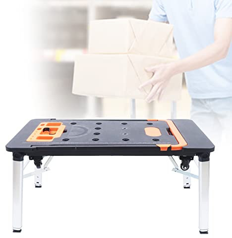 Werktisch Klappbar, 7 in 1 109x55cm Arbeitstisch 250kg Tragfähigkeit, Höhenverstellbar 52-78cm Mobile Werkbank, Sägetisch für Handkreissäge, Schweißtisch, Spanntisch, Wagen