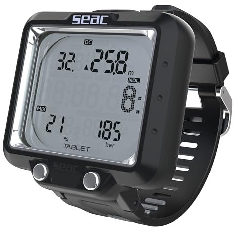 SEAC Tablet, Tauchcomputer mit integriertem Bluetooth, kann bis zu 3 Blends verarbeiten, großes Display, drahtlose Verbindung mit bis zu 3 Sendern