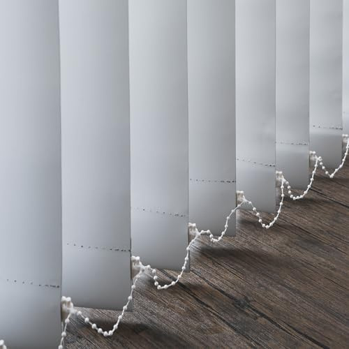 Letau Cordless Custom No Drill 98% Blackout Vertical Window Blinds Shades, Room Divider, Door Blinds, Blinds for Sliding Glass Doors, Temporary Wall, Closet Curtain, Room Door, Woven White
