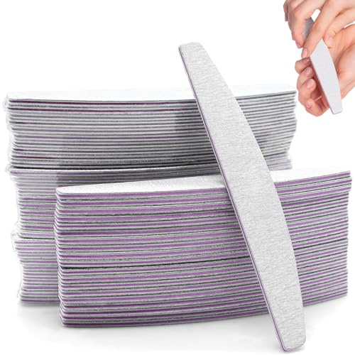 50 StüCk Nagelfeilen FüR GelnäGel,Geeignet FüR Nagelfeile 100/180,Doppelseitiges Feilen FüR GelnäGel-Set,Professioneller Naturnagel,Pfeil-NagelbüRste,Geeignet FüR Nagelstudios Zu Hause,Diy-ManiküRe