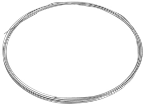 sourcing map Alambre de titanio, 16 pies x 0.9 mm, calibre 19 TA1 de titanio puro, alambre redondo de metal para soldadura de joyería, manualidades, soldadura, energía eléctrica (tono plateado)