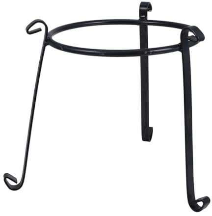 HANABASS Support pour Pot de Fleurs en Fer Forgé Noir, Support Rond pour Balcon et Espaces Intérieurs, Porte-pot Décoratif Robuste et Élégant pour Plantes et Ornements
