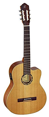 Ortega Guitars Konzert Gitarre Elektro-Akustisch – 4/4 – Family Series Pro – Inklusive Gig Bag – Massive Kanadische Rotzeder, Mahagoni, Natur (RCE131)