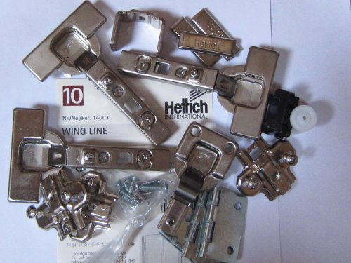 Hettich Wingline 10, Montagesatz für eine zweiflügelige Tür, Falttürpaket, Artikelnr. 14003
