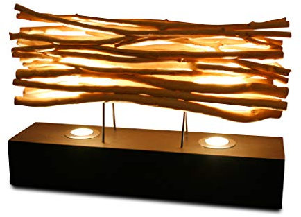 Kinaree Treibholz Tischleuchte TONPHEUNG - 60cm Tischlampe aus Treibholz, geeignet für Wohnzimmer, Flur Schlafzimmer oder auch Bad
