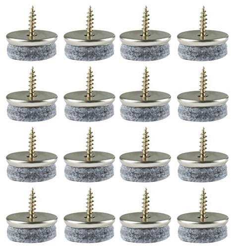 uxcell Screw Felt Glider Furniture Leg Pads DIY Leg Feet Protectors 24mm 1 Dia 16pcs