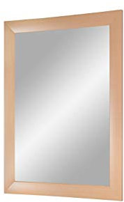 Flex 35 - Wandspiegel 75x95 cm mit Rahmen (Ahorn), Spiegel nach Maß mit 35 mm breiter MDF-Holzleiste - Maßgefertigter Spiegelrahmen inkl. Spiegel und stabiler Rückwand mit Aufhängern