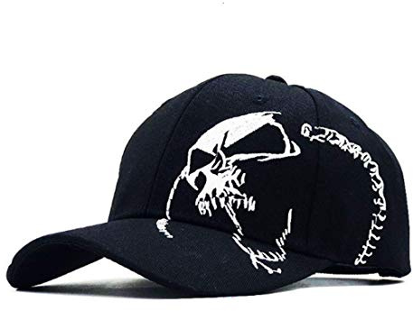 NOGA Vier Jahreszeiten Persönlichkeit Trendy Totenkopf Stickerei Mode Baseball Cap Herren und Damen Paare Outdoor Sport Caps Sonnenhüte Gr. One size, Schwarz