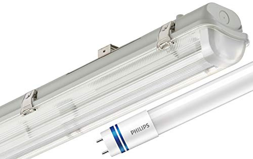 Philips LED Feuchtraumwannenleuchte 1200mm 14,5 Watt 1600 Lumen 865 Tageslichtweiß mit Edelstahlclips