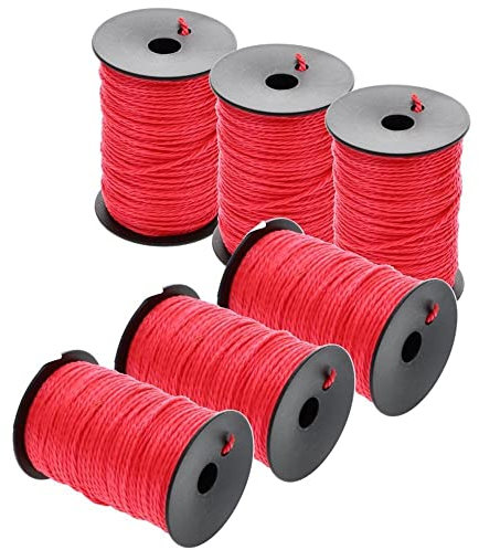 6X Maurerschnur rot Richtschnur Pflasterschnur Verlege Lot BAU Schnur 100m 2mm
