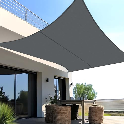 SUNNY GUARD Sonnensegel Wasserdicht 4x5m Rechteckig Sonnenschutz Wetterschutz Segel Baldachin UV Schutz für Balkon Terrasse Garten, Grau Anthrazit