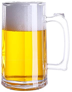 Beer Mugs & Steins Large Capacity Beer Mug 530ML Food Grade Plastic Material Beer Glasses Transparent Beer Mug Perfect for Home Restaurants and Parties Glass Beer Steins Beer Glasses