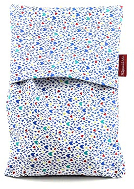 Saco Térmico de Semillas para microondas | Ayuda a Aliviar Dolores Musculares gracias al Calor Seco | Funda Lavable 100% Algodón Amor (23 x 15 CM, Aroma Azahar)