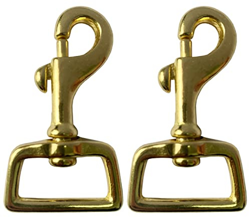 aufodara 2 karbinhakar mässing svängbar karbinhakar med vridlänk för hundkoppel, hundhalsband, väskor, fickrem, nyckelring, ryggsäckstillbehör (25 mm)