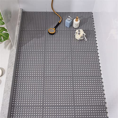 12 Pack Interlocking Floor Mat Restaurant Kitchen Mat with Drain Holes for Floor Anti Fatigue Bar Mat Door Mat Non-Slip Mat Indoor Outdoor Shower Pool Drainage Mat Durable Gara(Color:dark gray 12pcs,)