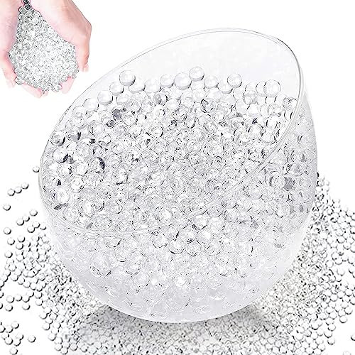 Daover 50000Pcs Clear Water Beads for Vases Gel Jelly Balls Vase Filler Beads, Vase Fillers for Floating Pearls, Wedding Centerpiece, Floating Candles, Planting, Floral Decoration