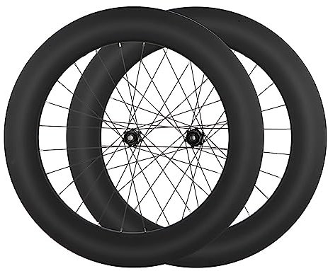 ZFF Rennrad Carbon-Laufradsatz 700c Drahtreifen 38/44/50/60/85MM Räder Scheibenbremse Steckachse Zentralverriegelung 8/9/10/11fach Kassette 24 Löcher (Color : Black, Size : 85mm)