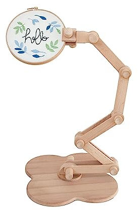 JTBDWOSK Stickereiständer, Stickrahmen Ständer, Holz Rund Stickrahmen, Verstellbarer Kreuzstich Ständer, Kreuzstich Rahmen Hoop Ring, Nähen und Dekoration,Plain Wood
