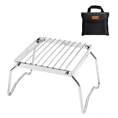 MAOTN Outdoor-Camping-Mini-Faltgrill, tragbarer leichter Herdständer, Holzkohle-Edelstahlgrill mit Handtasche,Style,Size