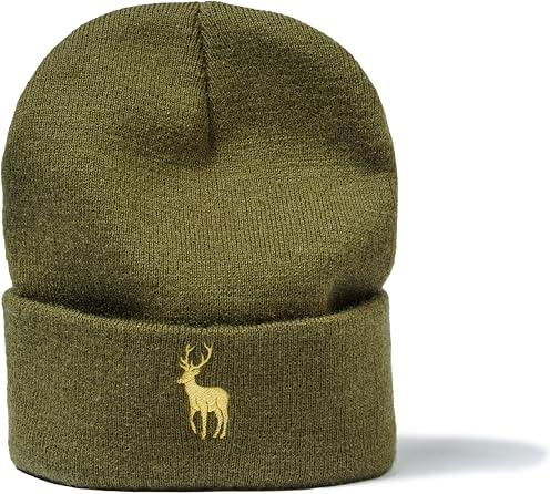 minifan Berretto lavorato a maglia: cervo – berretto per cacciatore caccia caccia cappello invernale berretto invernale berretto donna & uomo foster outdoor cappello uomo regalo, Oliva, Taglia unica