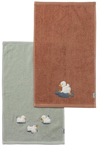 Sterntaler 2er Pack Kinderhandtücher aus Uni Frottee und Applikation Ente Edda Lou,