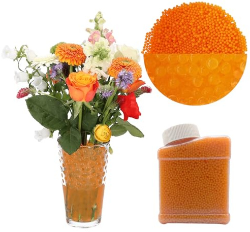 50 000 Perles d'eau Perles Orange, Perles en Gel pour Fleurs et Plantes, Perles d'eau réutilisables pour Bricolage, décoration, Remplissage de Plantes