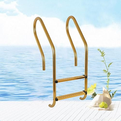 Bubinblau Pool Ladder for Inground Pools, Pool Steps with Handrails, Stainless Steel Swimming Pool Hand Rail, Entry And Exit System for In-Ground Swimming Pools,2 steps