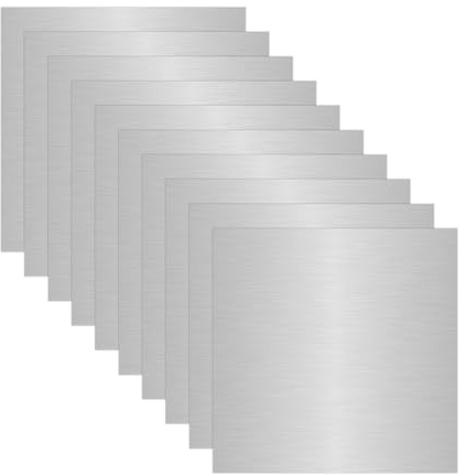 Acuxiaza Chapa de aluminio de 100 x 100 mm, con lámina protectora, chapa de aluminio de 0,8 mm de grosor, chapa de aluminio para modelismo, construcción de ferias y manualidades