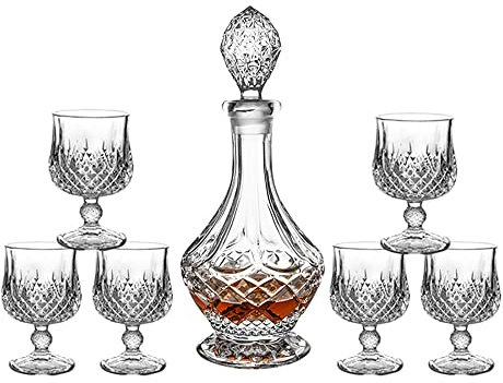 QTANZIQI Lot de 6 Verres à Whisky en Cristal à l'ancienne pour Boire du Bourbon, du Whisky, du Whisky, des Cocktails, du Cognac, Cadeau pour Petit ami (Type 4)
