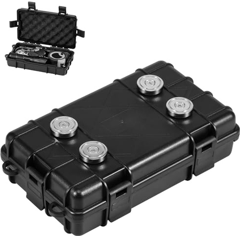 PandaHug Magnetic Key Holder Under Car Hide a Key Magnetic Key Case 4 Magnets Hidden Key Holder Waterproof Magnetic Key Hider Black Magnetic Key Box Magnetic Safe Box for Under Car Vehicles 19x11x5cm