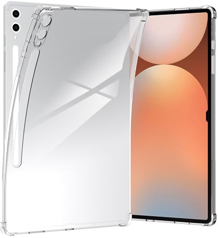 Anoowkoa TPU Case for Samsung Galaxy Tab S10 Ultra 14.6 inch Tablet - Clear with Built-in Camera Lens Protector - Thin, Transparent, Protective Back Cover - Soft, Flexible Bumper Hybrid Silicone Case