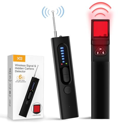 MCJ Detector de Cámaras Espía Profesional X13 | Escáner RF y Lentes para Rastreadores GPS, Micrófonos Ocultos y Cámaras Nocturnas Seguridad Hogar/Oficina/Viajes