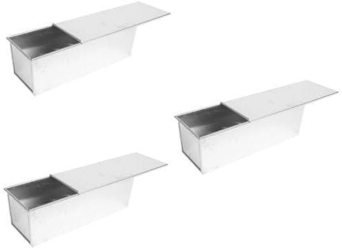 MAGICLULU 3 Piezas Caja De Tostadas Molde Para Tostadas Con Tapa Moldes Para Con Tapa Para Hacer Pasteles s Para as Para Rectangular De Aluminio