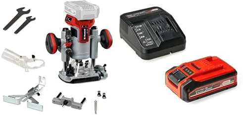 Einhell Professional Akku-Oberfräse TP-RO 18 Li BL Power X-Change (18 V, Hubhöhe 35 mm, Brushless, inkl. Parallelanschlag, 4,0 Ah PLUS Akku & Ladegerät)