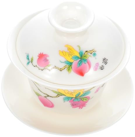 GREENADSCAPE Gawan decaffeinato tazza da tè Tazze menta verde teiere multifunzione zuppiera scodelle per zuppa tea shop ciotola da tè tradizionale cinese tazza di tè cinese porcellana bianca