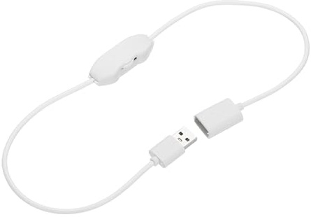 sourcing map LED Strip Dimmer, DC 5V 3A Rotary Brightness Adjustable Controller Lamp Switch with USB Connectors for Single Color Strips, White