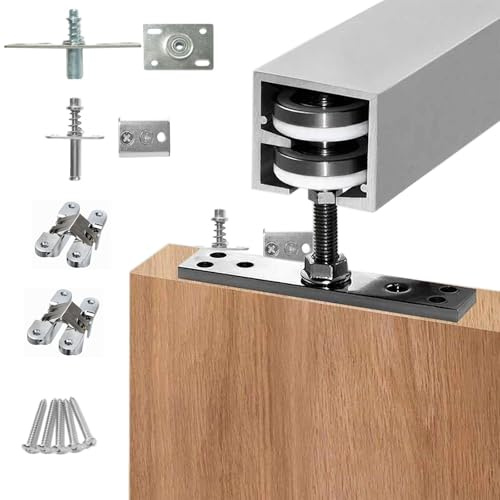 ERRULAN 96 72 60 48 In Bifold Door Track, Heavy Duty Folding Door Hardware Set for Folding Closet And Indoor Use, Bypass Closet Sliding Door Track Fits 1-1-3/4 Inch Thickness(72in/182.88cm)