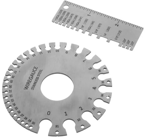 iplusmile 2pcs Metal Fabrication Tool Stainless Steel Welding Gauge Set Wire Measuring Device Accurate Feeler Gauges