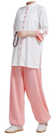 Leeonway Tai-Chi Anzug Damen,Kung Fu AnzüGe Sets,Tai-Chi Kleidung Damen,Locker Und Bequem,Weich Und Bequem,Geeignet FüR Morgengymnastik,Kung Fu,Wushu,Shaolin Usw